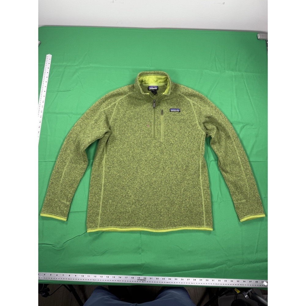 Patagonia‎ Better Sweater Jacket Men Medium Green 1/4 Zip Pullover Fleece Hiking